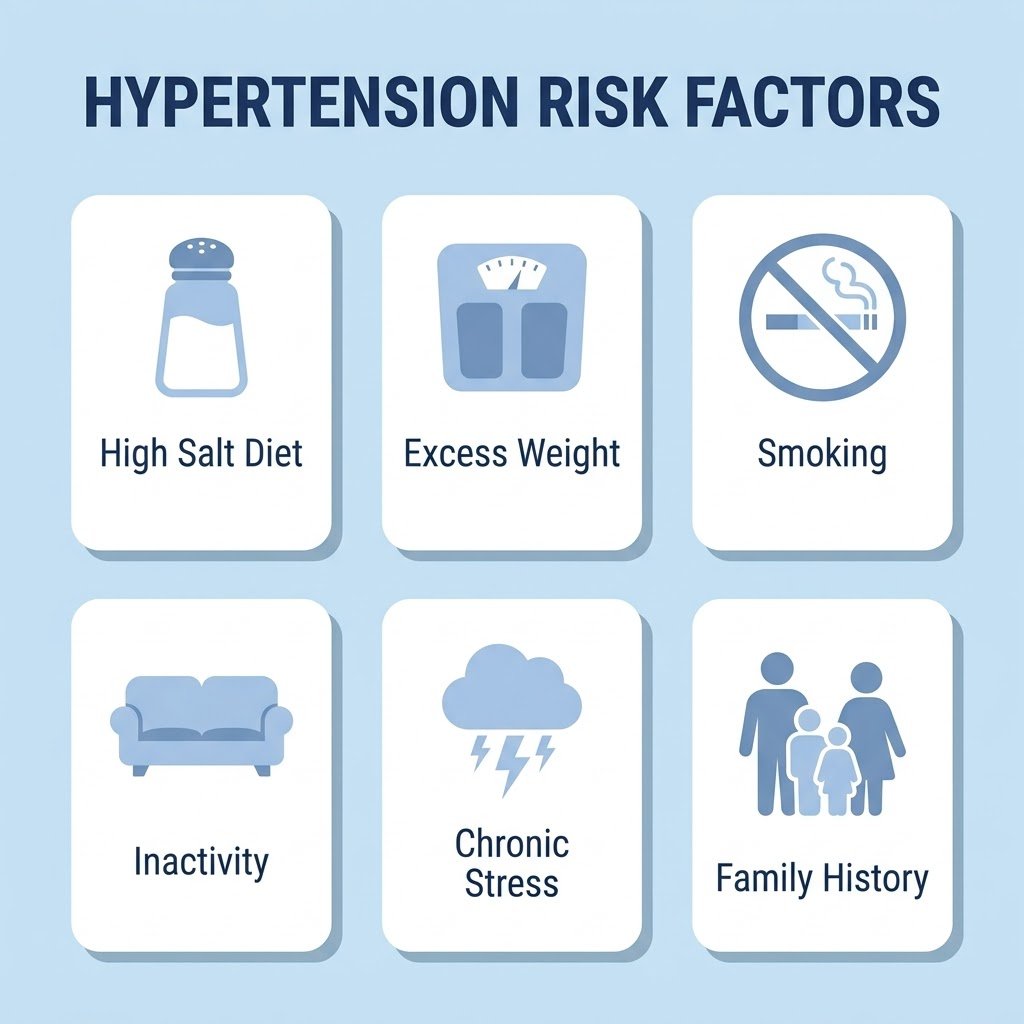 Hypertension risk factors quick facts card