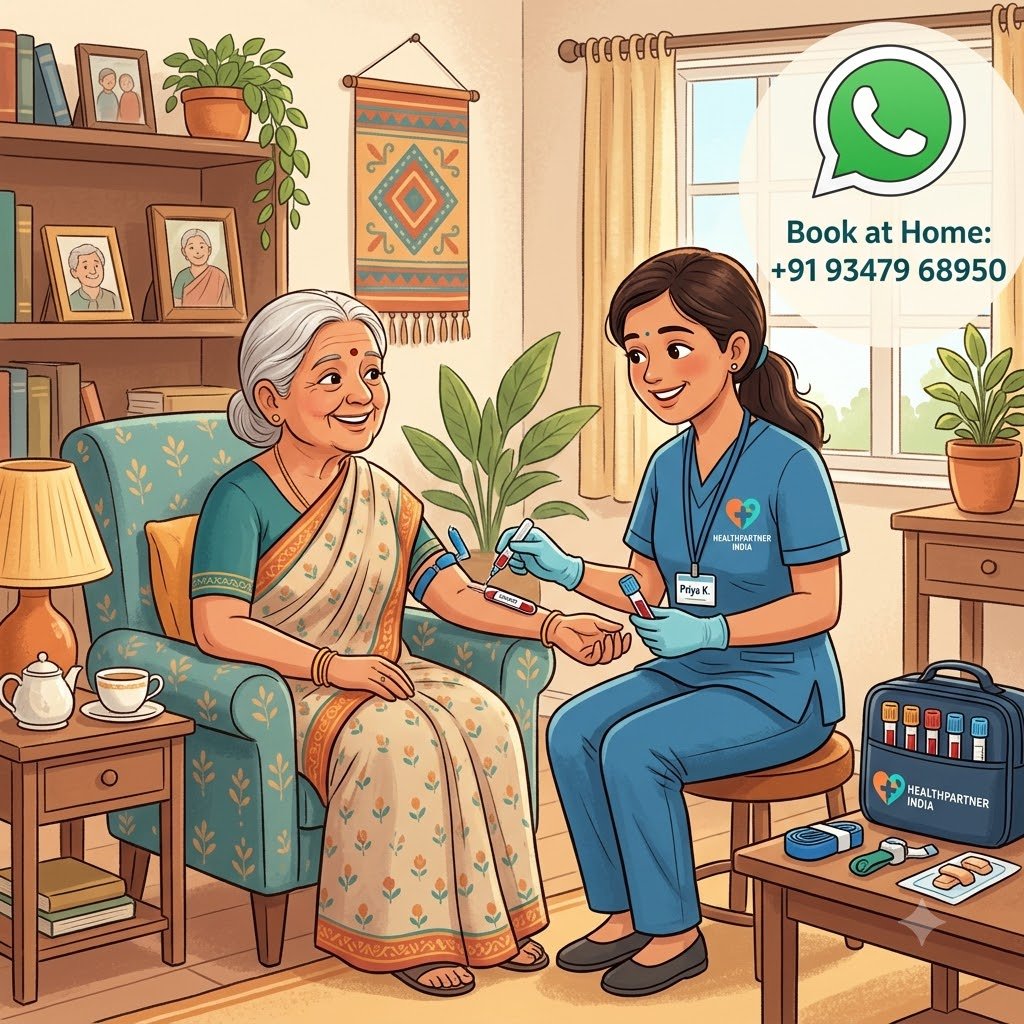 Book Vitamin B12 test home collection via HealthPartner India WhatsApp