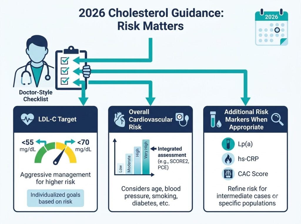 2026 cholesterol guidance based on cardiovascular risk and LDL levels