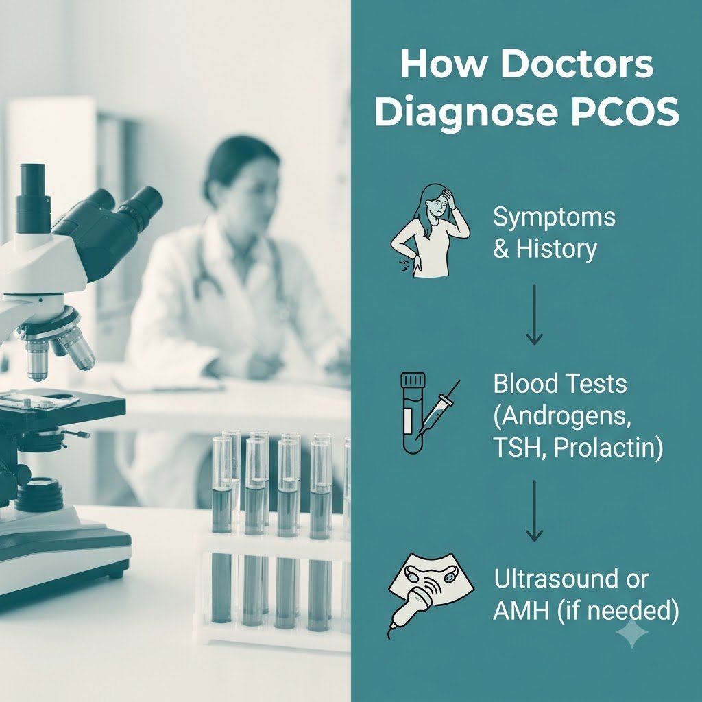 Step-by-step pathway doctors use to diagnose PCOS